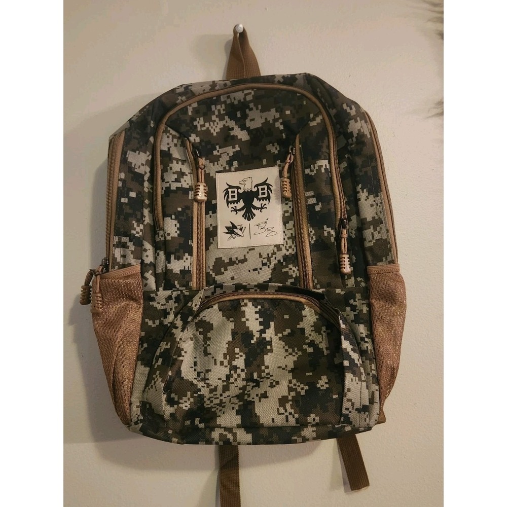 NHL San Jose Sharks‎ Brent Burns Military Appreciation Backpack Green Camo